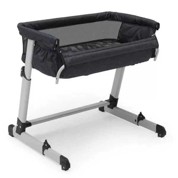 GAP babyGap Whisper Bedside Bassinet Sleeper with Breathable Mesh and Adjustable Heights - Lightweight Portable Crib - Made with Sustainable Materials, Navy Camo