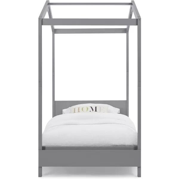 Delta Children Poppy House Wood Twin Bed, Platform Bed - No Box Spring Needed, Blush Pink