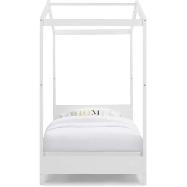 Delta Children Poppy House Wood Twin Bed, Platform Bed - No Box Spring Needed, Blush Pink