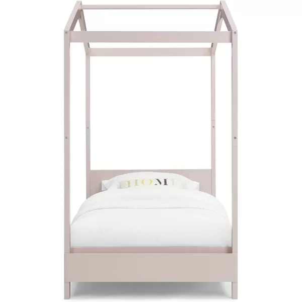 Delta Children Poppy House Wood Twin Bed, Platform Bed - No Box Spring Needed, Blush Pink