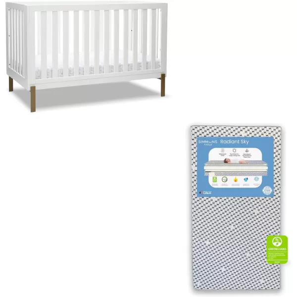 Hendrix 4-in-1 Convertible Crib, Greenguard Gold Certified, Bianca White/Bronze