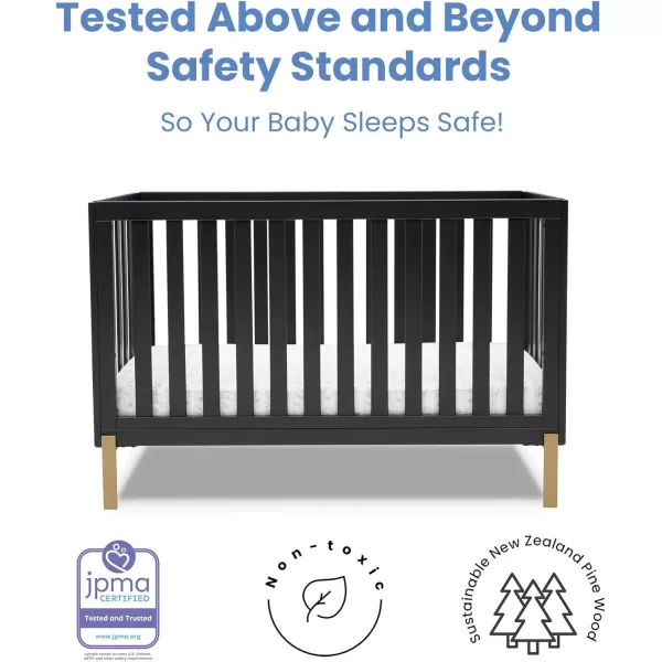 Hendrix 4-in-1 Convertible Crib, Greenguard Gold Certified, Bianca White/Bronze