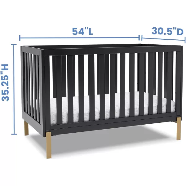 Hendrix 4-in-1 Convertible Crib, Greenguard Gold Certified, Bianca White/Bronze