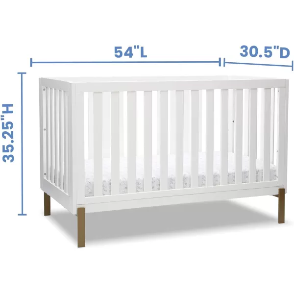 Hendrix 4-in-1 Convertible Crib, Greenguard Gold Certified, Bianca White/Bronze