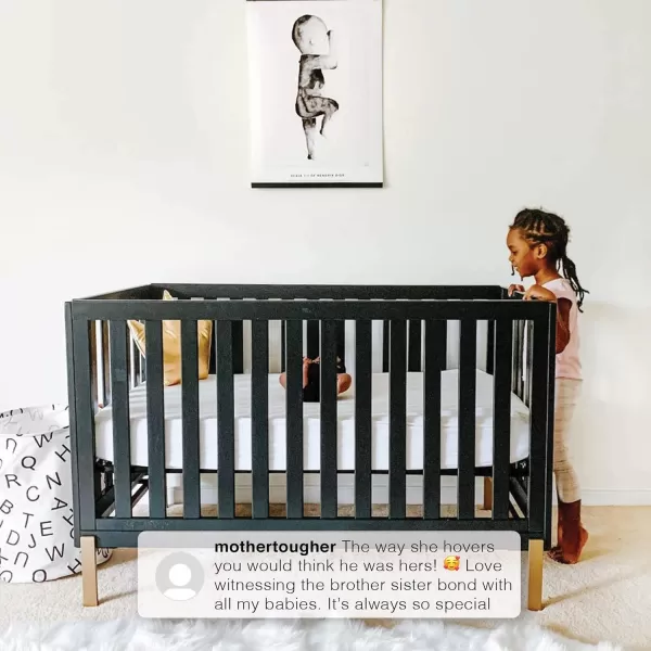 Hendrix 4-in-1 Convertible Crib, Greenguard Gold Certified, Bianca White/Bronze