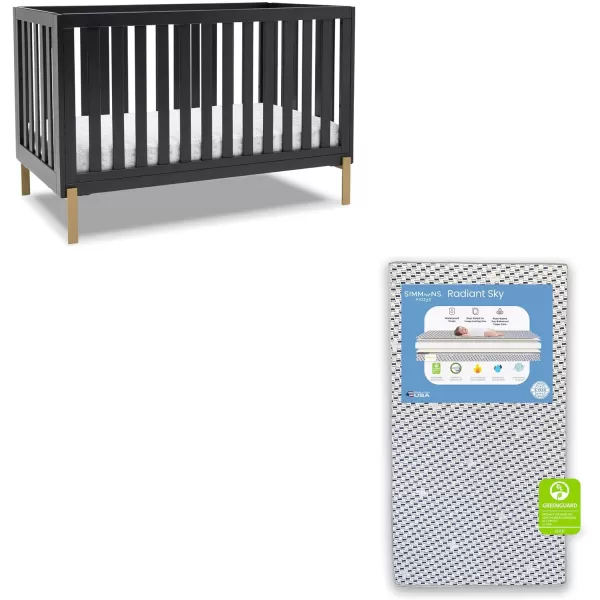 Hendrix 4-in-1 Convertible Crib, Greenguard Gold Certified, Bianca White/Bronze