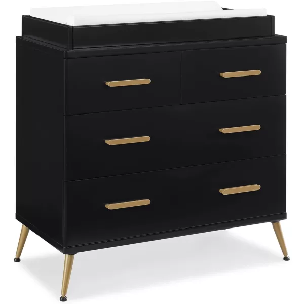 Sloane 4 Drawer Dresser with Changing Top, Bianca White w/Melted Bronze