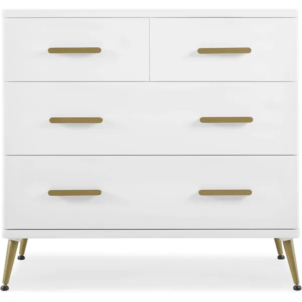 Sloane 4 Drawer Dresser with Changing Top, Bianca White w/Melted Bronze