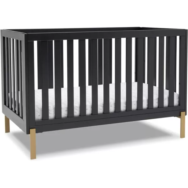 Hendrix 4-in-1 Convertible Crib, Greenguard Gold Certified, Bianca White/Bronze