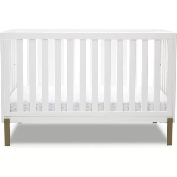 Hendrix 4-in-1 Convertible Crib, Greenguard Gold Certified, Bianca White/Bronze