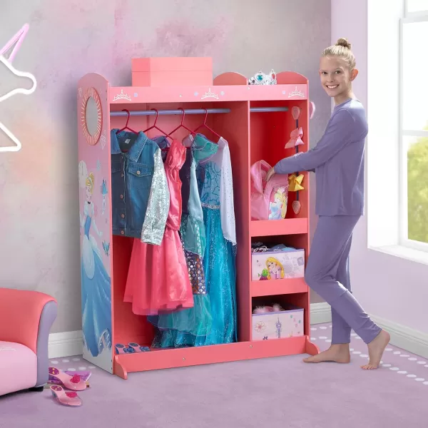 JoJo Siwa Dress and Play Boutique by Delta Children - Pretend Play Costume Storage Wardrobe for Kids with Mirror &amp; Shelves