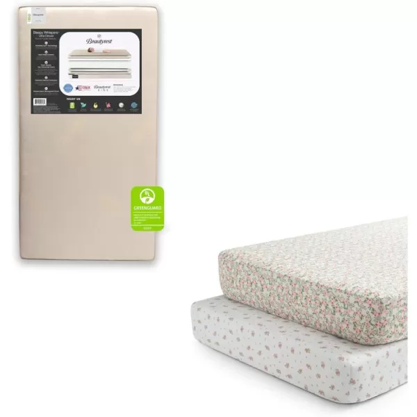 Beautyrest Beginnings Sleepy Whispers Ultra Deluxe 2-in-1 Innerspring Crib and Toddler Mattress | Waterproof | GREENGUARD Gold Certified 