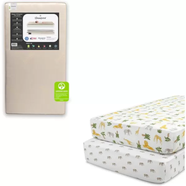 Beautyrest Beginnings Sleepy Whispers Ultra Deluxe 2-in-1 Innerspring Crib and Toddler Mattress | Waterproof | GREENGUARD Gold Certified 