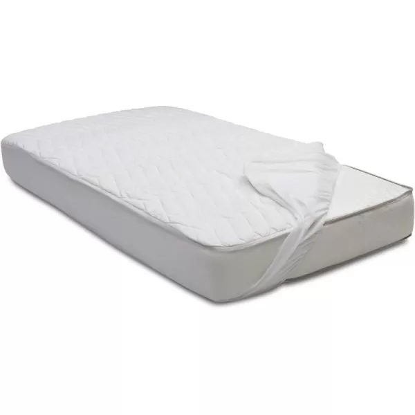 Beautyrest Black Luxury Fitted Baby Crib Mattress Pad Cover | Waterproof | 52” x 28” | Machine Washable, Bright White
