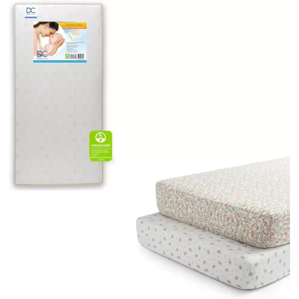 Delta Children Twinkle Stars Dual Sided - 6" Premium Sustainably Sourced Fiber Core Crib and Toddler Mattress - Waterproof - GREENGUARD Gold Certified - 7 Year Warranty - Made in USA