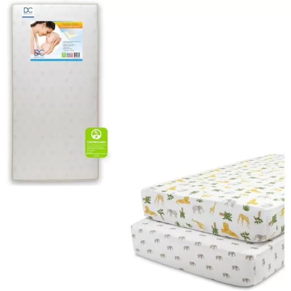 Delta Children Twinkle Stars Dual Sided - 6" Premium Sustainably Sourced Fiber Core Crib and Toddler Mattress - Waterproof - GREENGUARD Gold Certified - 7 Year Warranty - Made in USA