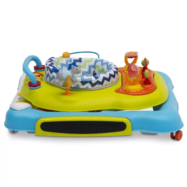 4-in-1 Discover &amp; Play Musical Walker - Features 360 Degree Swivel Seat, Rocker and Walker Mode, Step-to-Play Music, Machine-Washable Seat, Blue/Green