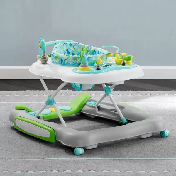 4-in-1 Discover &amp; Play Musical Walker - Features 360 Degree Swivel Seat, Rocker and Walker Mode, Step-to-Play Music, Machine-Washable Seat, Blue/Green
