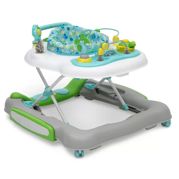 4-in-1 Discover &amp; Play Musical Walker - Features 360 Degree Swivel Seat, Rocker and Walker Mode, Step-to-Play Music, Machine-Washable Seat, Blue/Green