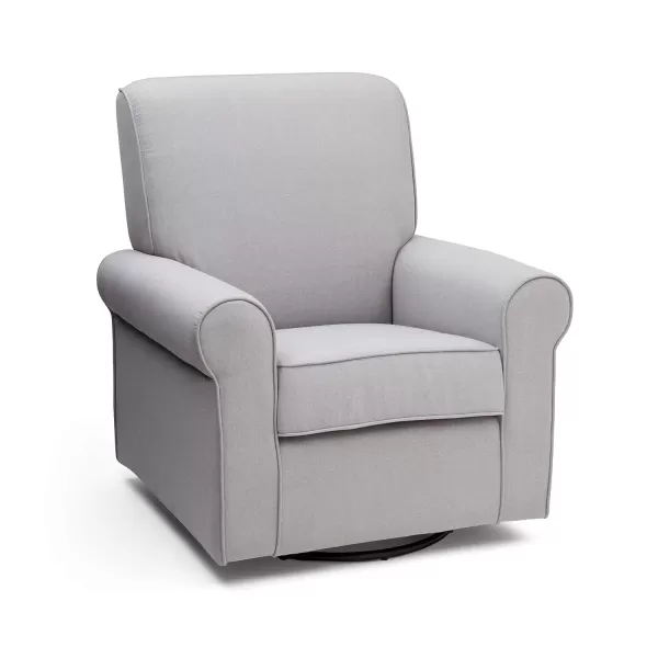 Avery Upholstered Glider Swivel Rocker Chair, Heather Grey