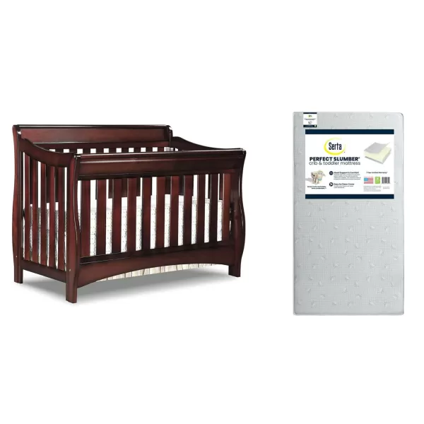 Bentley S Series 4-in-1 Convertible Baby Crib, Black Cherry Espresso