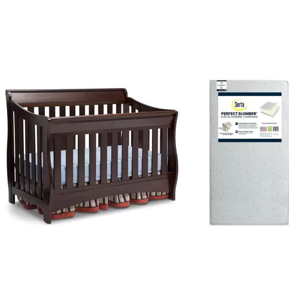 Bentley S Series 4-in-1 Convertible Baby Crib, Black Cherry Espresso