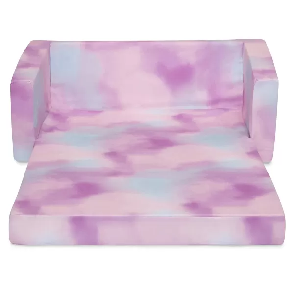 Cozee Flip-Out 2-in-1 Convertible Sofa to Lounger for Kids, Pink Tie Dye