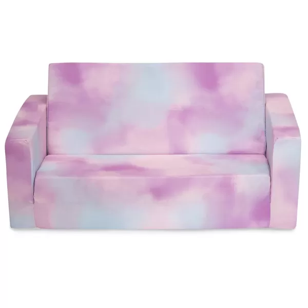 Cozee Flip-Out 2-in-1 Convertible Sofa to Lounger for Kids, Pink Tie Dye