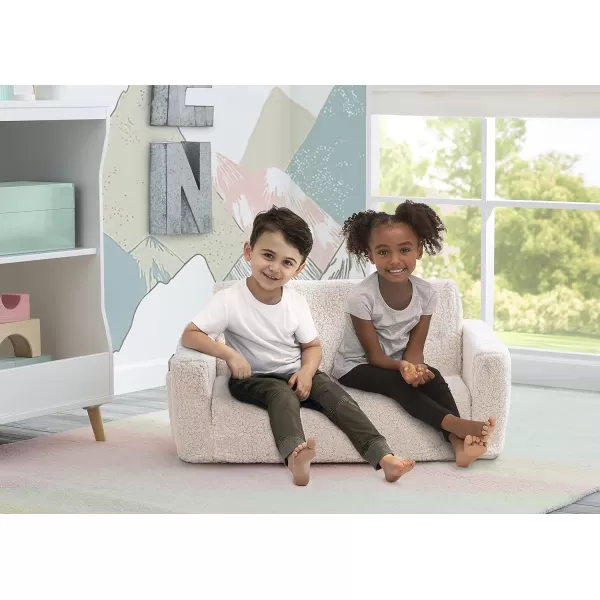 Cozee Flip-Out Sherpa 2-in-1 Convertible Sofa to Lounger for Kids, Grey