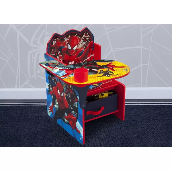 Delta Children Chair Desk With Storage Bin - Greenguard Gold Certified, Spider-Man, Arm Rest, Cushion Availability, Engineered Wood