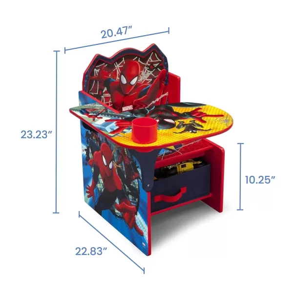 Delta Children Chair Desk With Storage Bin - Greenguard Gold Certified, Spider-Man, Arm Rest, Cushion Availability, Engineered Wood