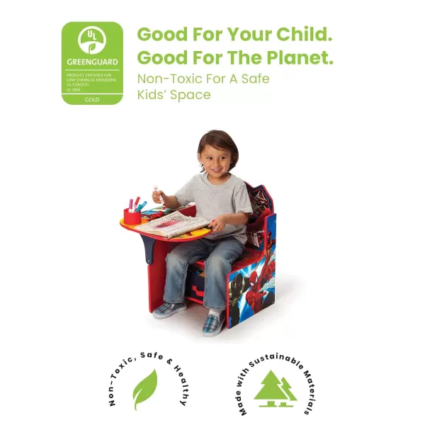Delta Children Chair Desk With Storage Bin - Greenguard Gold Certified, Spider-Man, Arm Rest, Cushion Availability, Engineered Wood