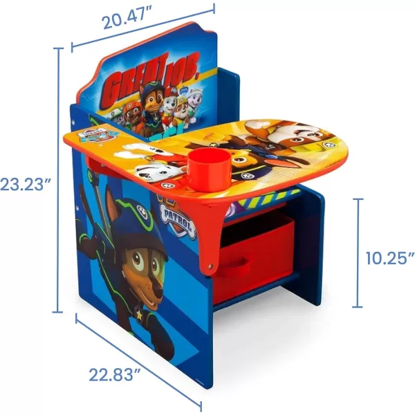 Delta Children Chair Desk with Storage Bin - Ideal for Arts &amp; Crafts, Snack Time, Homeschooling, Homework, Reading &amp; More, Nick Jr. PAW Patrol, with Cup Holders|Arm Rest, Engineered Wood