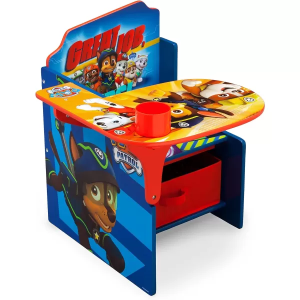 Delta Children Chair Desk with Storage Bin - Ideal for Arts &amp; Crafts, Snack Time, Homeschooling, Homework, Reading &amp; More, Nick Jr. PAW Patrol, with Cup Holders|Arm Rest, Engineered Wood
