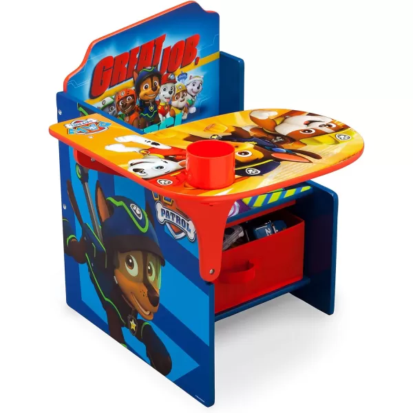 Delta Children Chair Desk with Storage Bin - Ideal for Arts &amp; Crafts, Snack Time, Homeschooling, Homework, Reading &amp; More, Nick Jr. PAW Patrol, with Cup Holders|Arm Rest, Engineered Wood