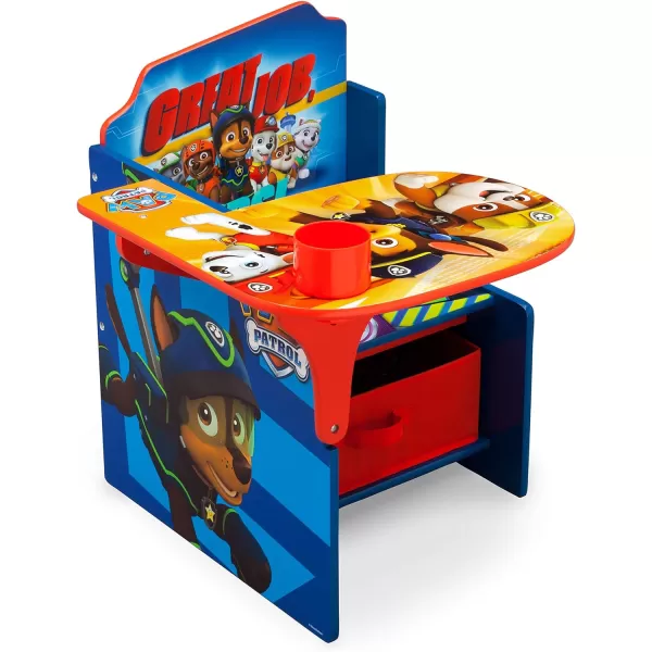 Delta Children Chair Desk with Storage Bin - Ideal for Arts &amp; Crafts, Snack Time, Homeschooling, Homework, Reading &amp; More, Nick Jr. PAW Patrol, with Cup Holders|Arm Rest, Engineered Wood