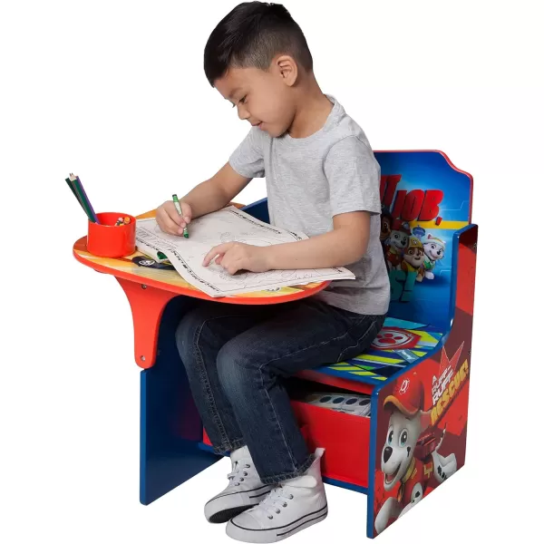 Delta Children Chair Desk with Storage Bin - Ideal for Arts &amp; Crafts, Snack Time, Homeschooling, Homework, Reading &amp; More, Nick Jr. PAW Patrol, with Cup Holders|Arm Rest, Engineered Wood
