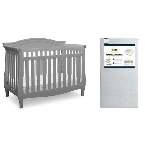 Delta Children Lancaster 4-in-1 Convertible Baby Crib, Bianca White