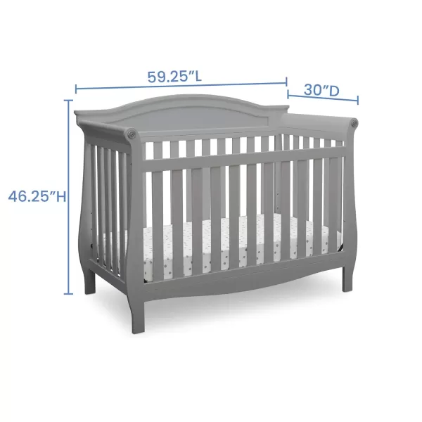 Delta Children Lancaster 4-in-1 Convertible Baby Crib, Bianca White