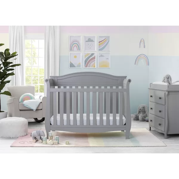 Delta Children Lancaster 4-in-1 Convertible Baby Crib, Bianca White