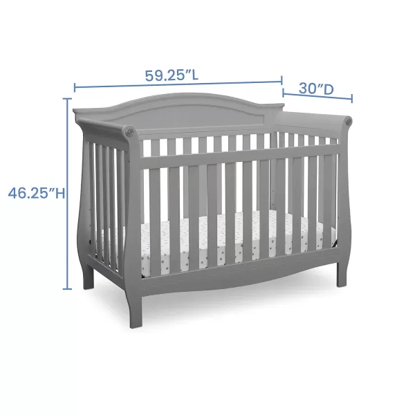 Delta Children Lancaster 4-in-1 Convertible Baby Crib, Bianca White