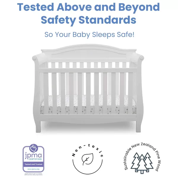 Delta Children Lancaster 4-in-1 Convertible Baby Crib, Bianca White
