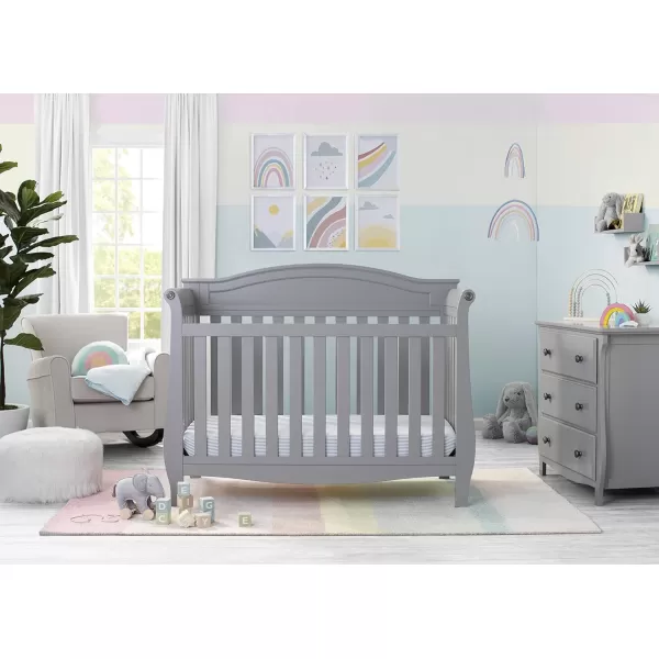 Delta Children Lancaster 4-in-1 Convertible Baby Crib, Bianca White