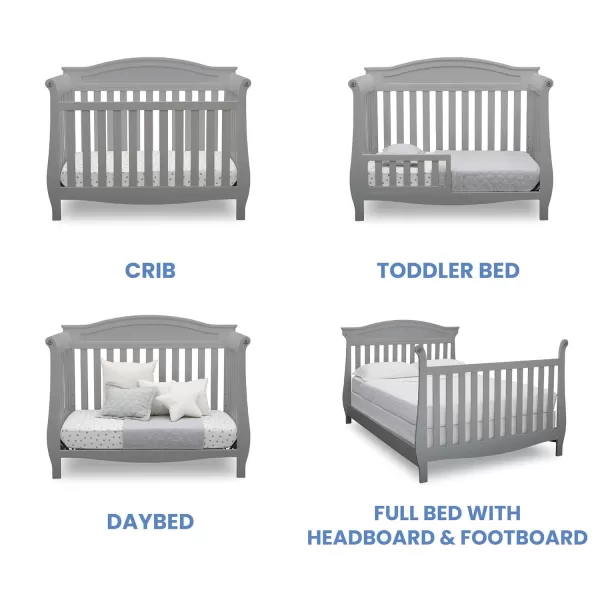 Delta Children Lancaster 4-in-1 Convertible Baby Crib, Bianca White