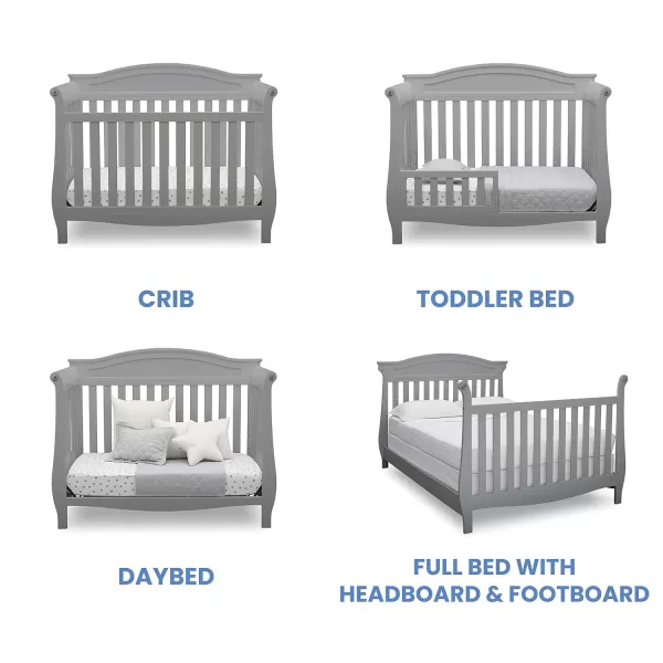 Delta Children Lancaster 4-in-1 Convertible Baby Crib, Bianca White