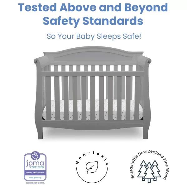Delta Children Lancaster 4-in-1 Convertible Baby Crib, Bianca White