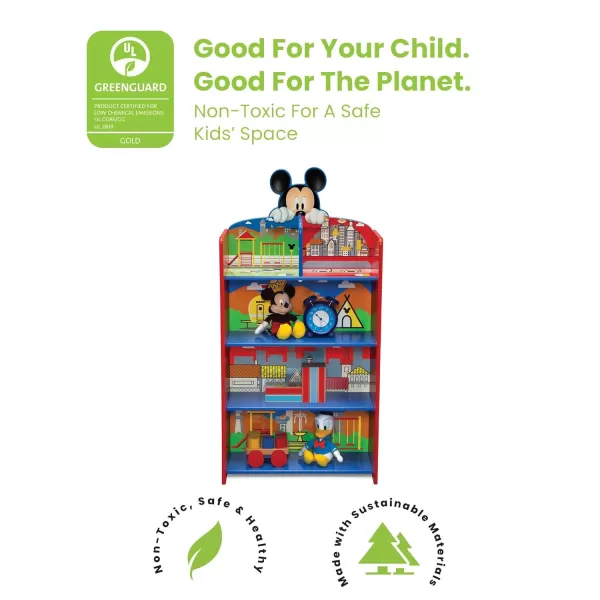 Delta Children Wooden Playhouse 4-Shelf Bookcase for Kids, Frozen II