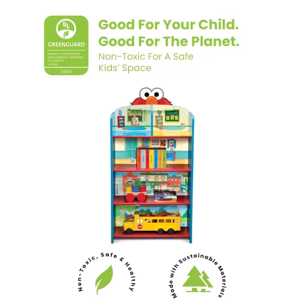 Delta Children Wooden Playhouse 4-Shelf Bookcase for Kids, Frozen II