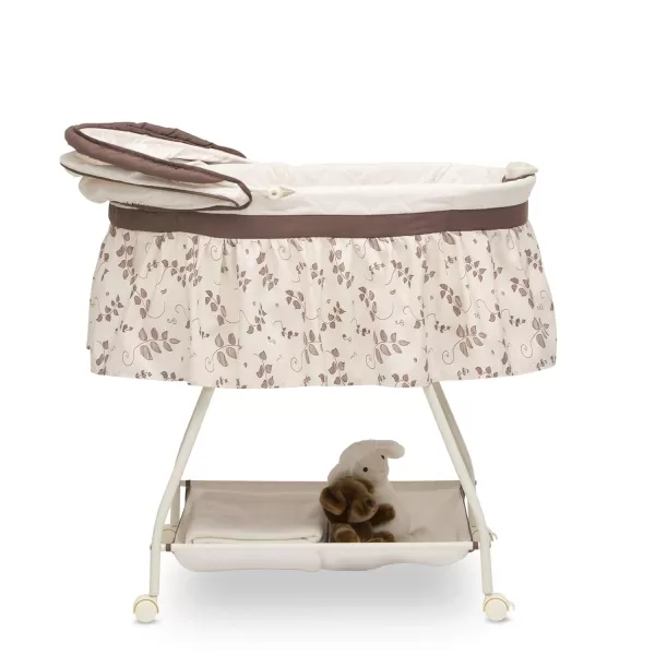 Deluxe Sweet Beginnings Bedside Bassinet - Portable Crib with Lights and Sounds, Falling Leaves