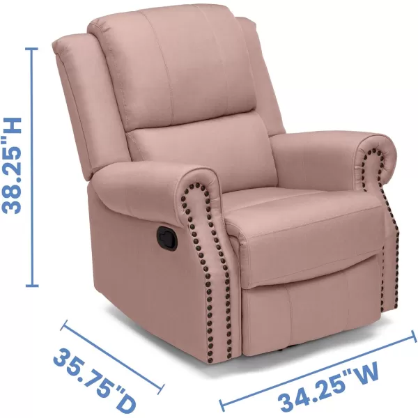 Denham Recliner Glider Swivel Chair, Adult, Wood, Blush